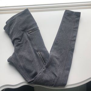 Athleta Gray Leggings With Zipper Pockets